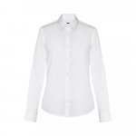 THC PARIS WOMEN WH. Popeline overhemd met lange mouwen voor dames. Witte kleur - Wit