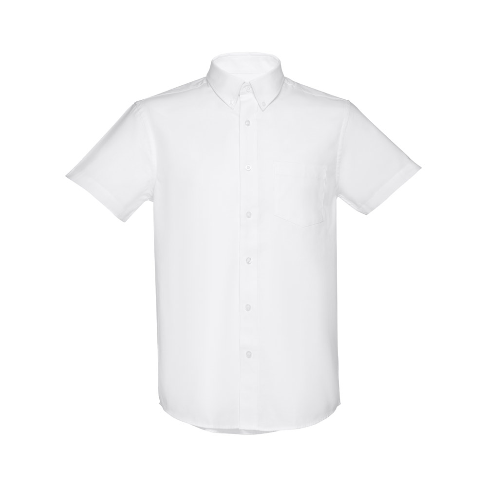 THC LONDON WH. Camicia oxford da uomo a maniche corte. Colore bianco
