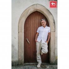 THC LONDON WH. Mužsk&aacute; ko&scaron;eľa s kr&aacute;tkym ruk&aacute;vom Oxford. Biela farba