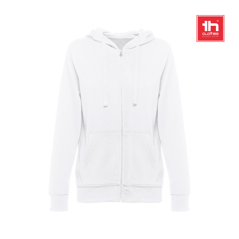 THC AMSTERDAM WOMEN WH. Felpa da donna con cappuccio e zip
