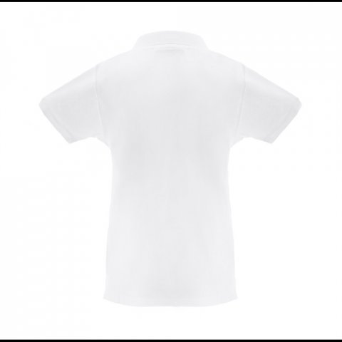 THC MONACO WOMEN WH. Polo &agrave; manches courtes pour femmes en coton card&eacute; - Blanc