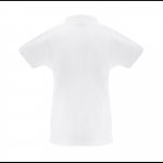 THC MONACO WOMEN WH. Polo &agrave; manches courtes pour femmes en coton card&eacute; - Blanc