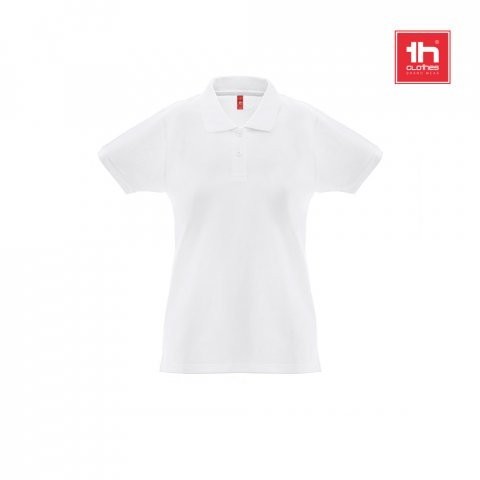 THC MONACO WOMEN WH. Polo &agrave; manches courtes pour femmes en coton card&eacute;