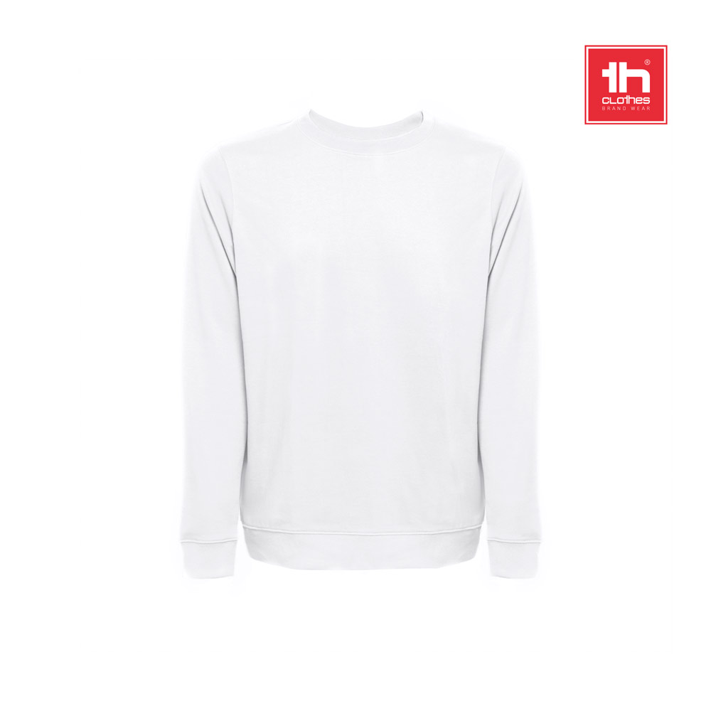 THC COLOMBO WH. Felpa (unisex) in spugna italiana non garzata. colore bianco