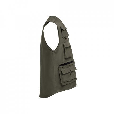 THC PIXEL. Colete (200 g/m&sup2;) em poli&eacute;ster e algod&atilde;o - Verde tropa