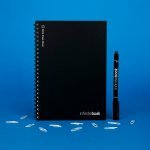 INFINITEBOOK PLAIN A5. "Infinitebook" cu copertă flexibilă și 15 pagini simple de tip tablă albă - Negru