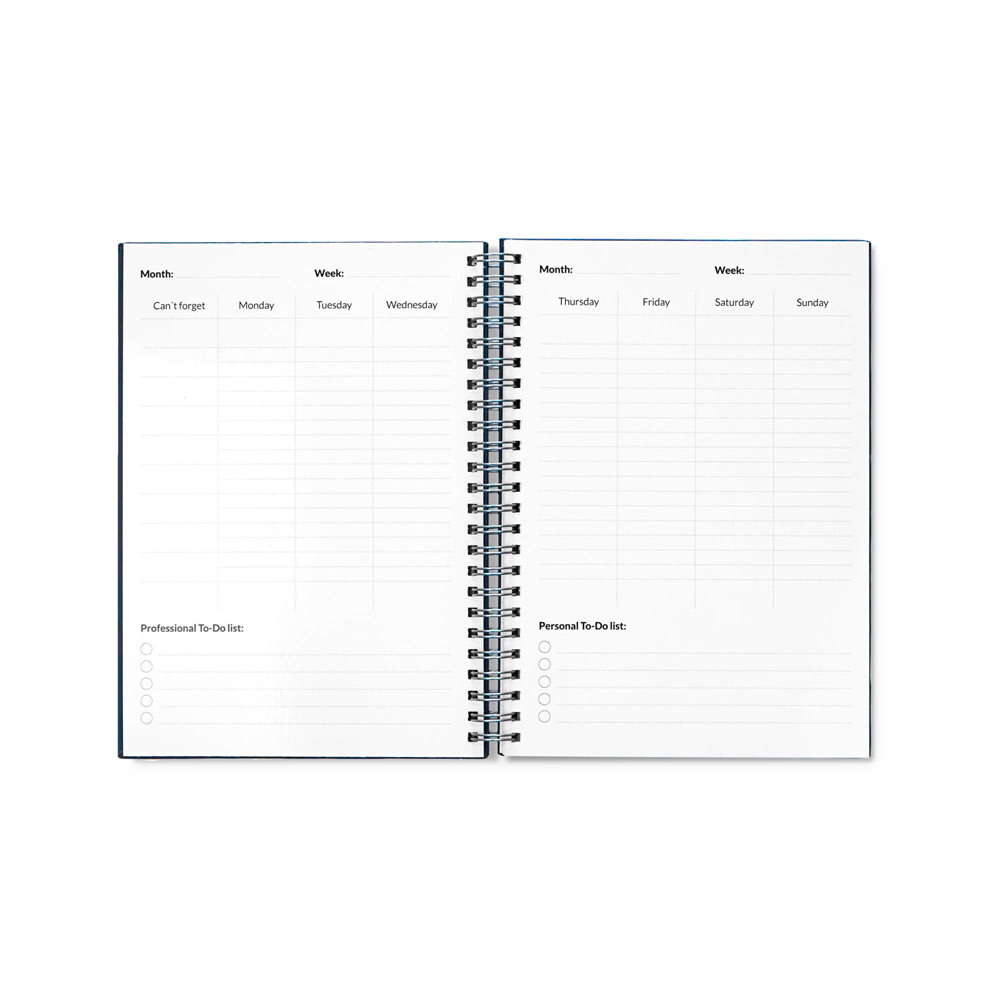 STARTER KIT INFINITE PLANNER A5. Il set include un "Infinity Diary", un kit di pulizia, un pennarello e un porta pennarello