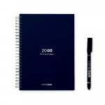 STARTER KIT INFINITE PLANNER A5. Le set comprend un "infinite Diary", un kit de nettoyage, un marqueur et un porte-marqueur - Bleu marine