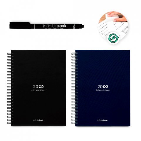 STARTER KIT INFINITE PLANNER A5. Le set comprend un "infinite Diary", un kit de nettoyage, un marqueur et un porte-marqueur
