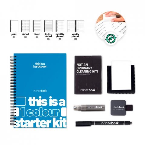 HARDCOVER A5 STARTER KIT - 1 COLOUR. Starter Kit A5 &laquo;Infinitebook&raquo; &mu;&epsilon; &sigma;&kappa;&lambda;&eta;&rho;ό &epsilon;&xi;ώ&phi;&upsilon;&lambda;&lambda;&omicron;, &pi;&epsilon;&rho;&iota;&lambda;&alpha;&mu;&beta;ά&nu;&epsilon;&iota; &epsilon;&xi;&alpha;&tau;&omicron;&mu;ί&kappa;&epsilon;&upsilon;&sigma;&eta; &mu;&epsilon; έ&nu;&alpha; &chi;&rho;ώ&mu;&alpha; &sigma;&tau;&omicron; &epsilon;&xi;ώ&phi;&upsilon;&lambda;&lambda;&omicron; &kappa;&alpha;&iota; &sigma;&tau;&omicron; &omicron;&pi;&iota;&sigma;&theta;ό&phi;&upsilon;&lambda;&lambda;&omicron;