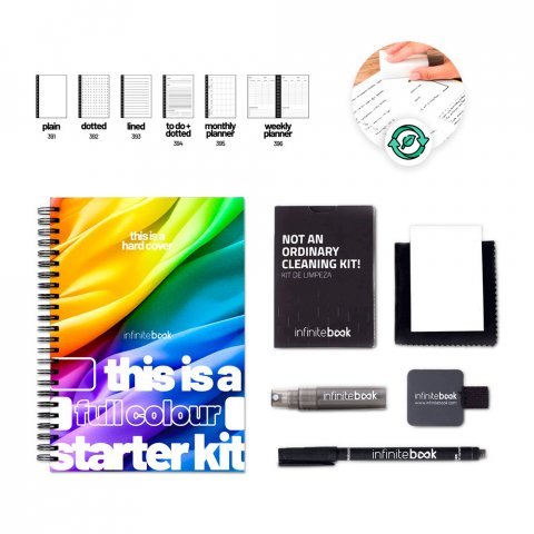 HARDCOVER A5 STARTER KIT - FULL COLOUR. Starter Kit A5 &laquo;Infinitebook&raquo; &mu;&epsilon; &sigma;&kappa;&lambda;&eta;&rho;ό &epsilon;&xi;ώ&phi;&upsilon;&lambda;&lambda;&omicron;, &pi;&epsilon;&rho;&iota;&lambda;&alpha;&mu;&beta;ά&nu;&epsilon;&iota; &laquo;Full Colour&raquo; &epsilon;&xi;&alpha;&tau;&omicron;&mu;ί&kappa;&epsilon;&upsilon;&sigma;&eta; &sigma;&tau;&omicron; &epsilon;&xi;ώ&phi;&upsilon;&lambda;&lambda;&omicron; &kappa;&alpha;&iota; &sigma;&tau;&omicron; &omicron;&pi;&iota;&sigma;&theta;ό&phi;&upsilon;&lambda;&lambda;&omicron;