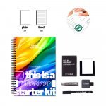 FLEXIVE COVER A4 STARTER KIT - FULL COLOUR. Starter Kit A4 &laquo;Infinitebook&raquo; &mu;&epsilon; &epsilon;ύ&kappa;&alpha;&mu;&pi;&tau;&omicron; &epsilon;&xi;ώ&phi;&upsilon;&lambda;&lambda;&omicron;, &pi;&epsilon;&rho;&iota;&lambda;&alpha;&mu;&beta;ά&nu;&epsilon;&iota; &pi;&lambda;ή&rho;&eta; έ&gamma;&chi;&rho;&omega;&mu;&eta; &epsilon;&xi;&alpha;&tau;&omicron;&mu;ί&kappa;&epsilon;&upsilon;&sigma;&eta; &sigma;&tau;&omicron; &epsilon;&xi;ώ&phi;&upsilon;&lambda;&lambda;&omicron; &kappa;&alpha;&iota; &sigma;&tau;&omicron; &omicron;&pi;&iota;&sigma;&theta;ό&phi;&upsilon;&lambda;&lambda;&omicron;