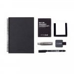 STARTER KIT INFINITEBOOK A5 PLANNER TEXTURE. Kit cuprinz&acirc;nd &bdquo;Infinitebook&rdquo; cu copertă tare, 1 kit de curățare, 1 marker și 1 suport pentru pix - Negru