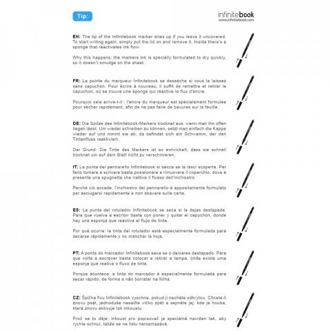 STARTER KIT INFINITEBOOK. Kit &bdquo;Infinitebook&rdquo; cu copertă tare, 1 kit de curățare, 1 marker și 1 suport pentru pix - Negru
