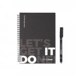 STARTER KIT INFINITEBOOK. Kit &bdquo;Infinitebook&rdquo; cu copertă tare, 1 kit de curățare, 1 marker și 1 suport pentru pix - Negru