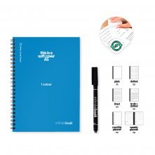 FLEXIBLE A5 INFINITEBOOK - 1 COLOUR. A5 &bdquo;Infinitebook&rdquo; bilježnica s fleksibilnim koricama &ndash; uključuje prilagodbu u jednoj boji na naslovnici i stražnjoj strani