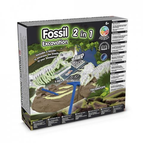 2 in 1 Fossil Excavation Kit I. Образователна игра за деца - разнороден