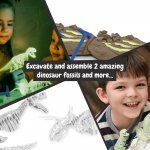 2 in 1 Fossil Excavation Kit I. Образователна игра за деца - разнороден