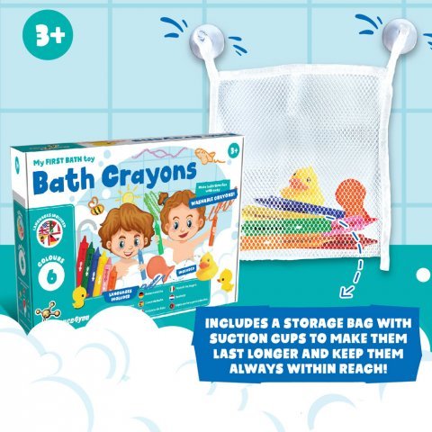 BATH CRAYONS. L&aelig;rerigt leget&oslash;j til b&oslash;rn - Assorteret