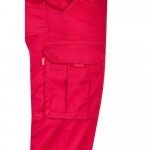 VL LUGH. Cal&ccedil;as stretch multibolsos (240g/m&sup2;) em algod&atilde;o (46%), EME (38%) e poli&eacute;ster (16%) - Vermelho