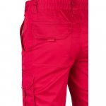 VL LUGH. Cal&ccedil;as stretch multibolsos (240g/m&sup2;) em algod&atilde;o (46%), EME (38%) e poli&eacute;ster (16%) - Vermelho