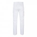 VL LUGH. Cal&ccedil;as stretch multibolsos (240g/m&sup2;) em algod&atilde;o (46%), EME (38%) e poli&eacute;ster (16%) - Branco