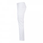 VL LUGH. Cal&ccedil;as stretch multibolsos (240g/m&sup2;) em algod&atilde;o (46%), EME (38%) e poli&eacute;ster (16%) - Branco