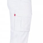VL LUGH. Cal&ccedil;as stretch multibolsos (240g/m&sup2;) em algod&atilde;o (46%), EME (38%) e poli&eacute;ster (16%) - Branco