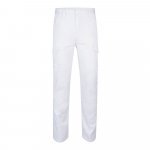 VL LUGH. Cal&ccedil;as stretch multibolsos (240g/m&sup2;) em algod&atilde;o (46%), EME (38%) e poli&eacute;ster (16%) - Branco