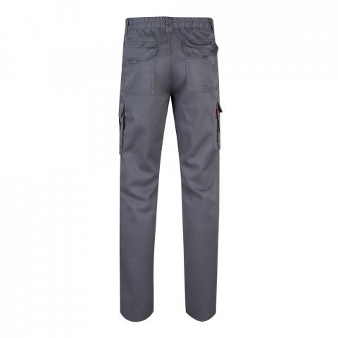 VL LUGH. Cal&ccedil;as stretch multibolsos (240g/m&sup2;) em algod&atilde;o (46%), EME (38%) e poli&eacute;ster (16%) - Cinzento