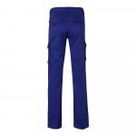 VL LUGH. Cal&ccedil;as stretch multibolsos (240g/m&sup2;) em algod&atilde;o (46%), EME (38%) e poli&eacute;ster (16%) - Azul royal