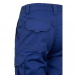 VL LUGH. Cal&ccedil;as stretch multibolsos (240g/m&sup2;) em algod&atilde;o (46%), EME (38%) e poli&eacute;ster (16%) - Azul royal