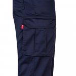 VL LUGH. Cal&ccedil;as stretch multibolsos (240g/m&sup2;) em algod&atilde;o (46%), EME (38%) e poli&eacute;ster (16%) - Azul marinho