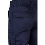 VL LUGH. Cal&ccedil;as stretch multibolsos (240g/m&sup2;) em algod&atilde;o (46%), EME (38%) e poli&eacute;ster (16%) - Azul marinho