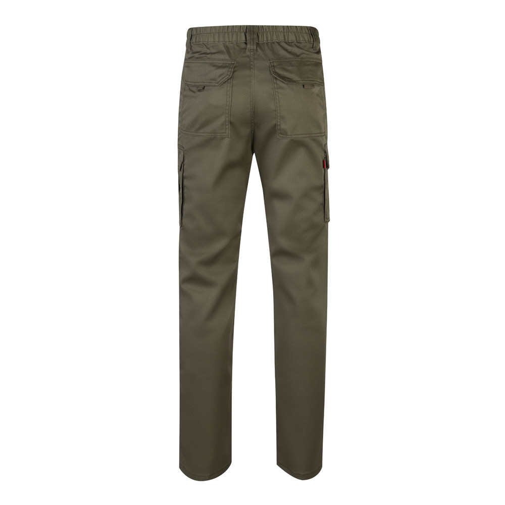 VL LUGH. Pantaloni elasticizzati con diverse tasche (240g/m²), in cotone (46%), EME (38%) e poliestere (16%)