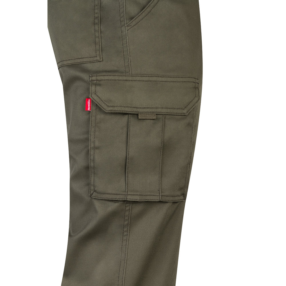 VL LUGH. Pantaloni elasticizzati con diverse tasche (240g/m²), in cotone (46%), EME (38%) e poliestere (16%)