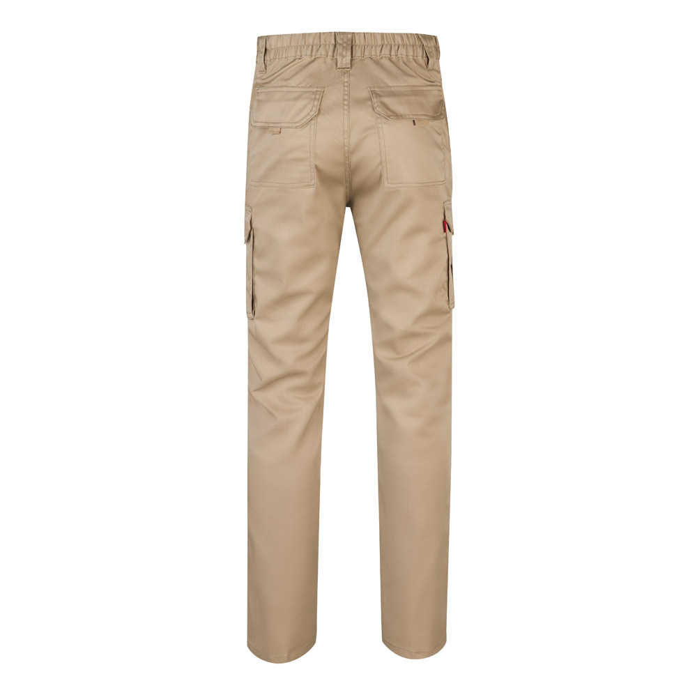 VL LUGH. Pantaloni elasticizzati con diverse tasche (240g/m²), in cotone (46%), EME (38%) e poliestere (16%)