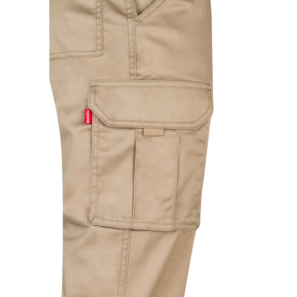 VL LUGH. Pantaloni elasticizzati con diverse tasche (240g/m²), in cotone (46%), EME (38%) e poliestere (16%)