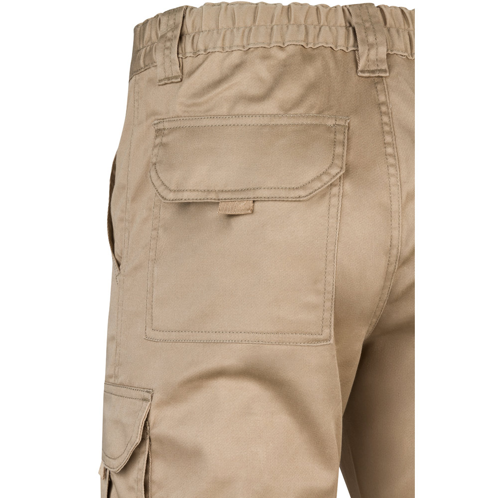 VL LUGH. Pantaloni elasticizzati con diverse tasche (240g/m²), in cotone (46%), EME (38%) e poliestere (16%)