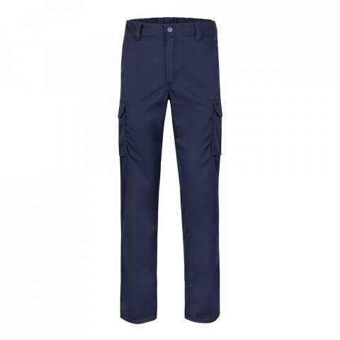 VL PAN. Pantaloni stretch cu buzunare multiple (290 g/m&sup2;), din bumbac (46%), EME (38%) și poliester (16%) - Albastru marin
