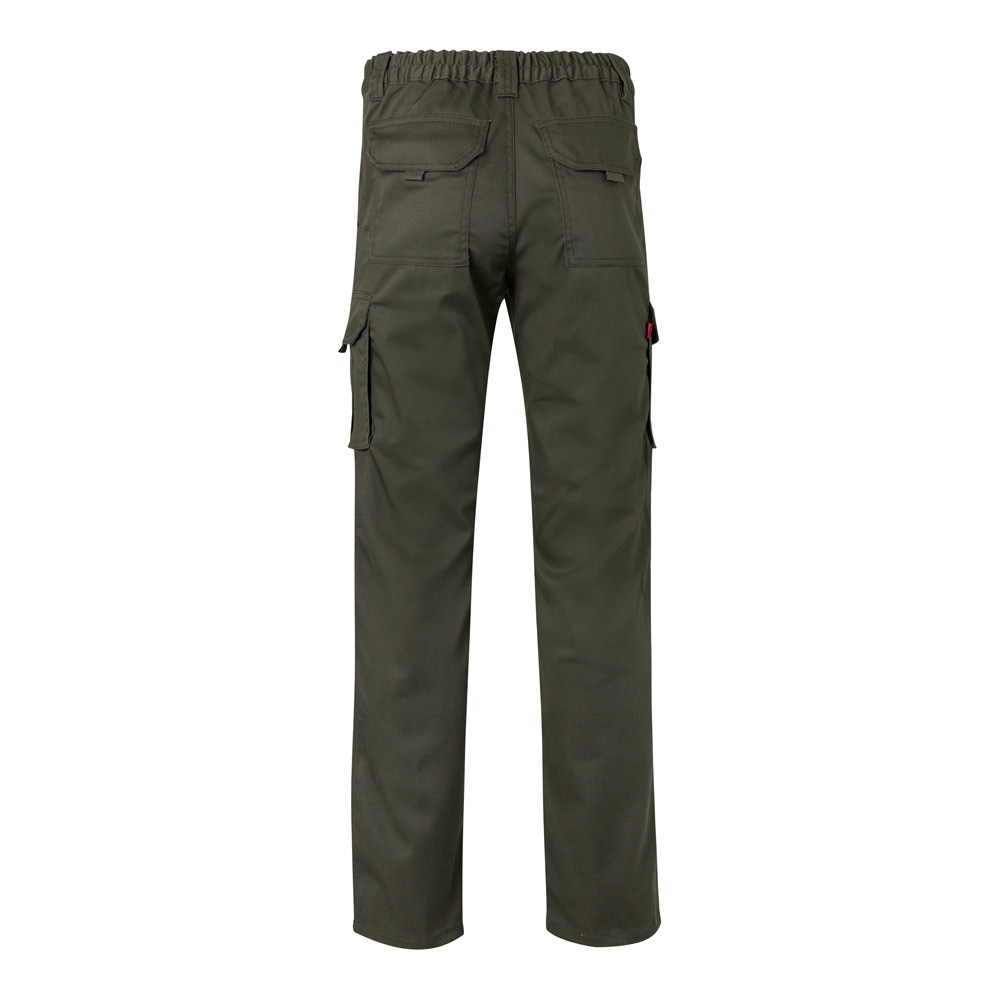 VL PAN. Pantaloni elasticizzati con diverse tasche (290g/m²), in cotone (46%), EME (38%) e poliestere (16%)