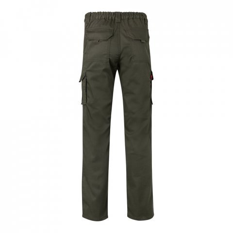VL PAN. Pantaloni stretch cu buzunare multiple (290 g/m&sup2;), din bumbac (46%), EME (38%) și poliester (16%) - Verde armată