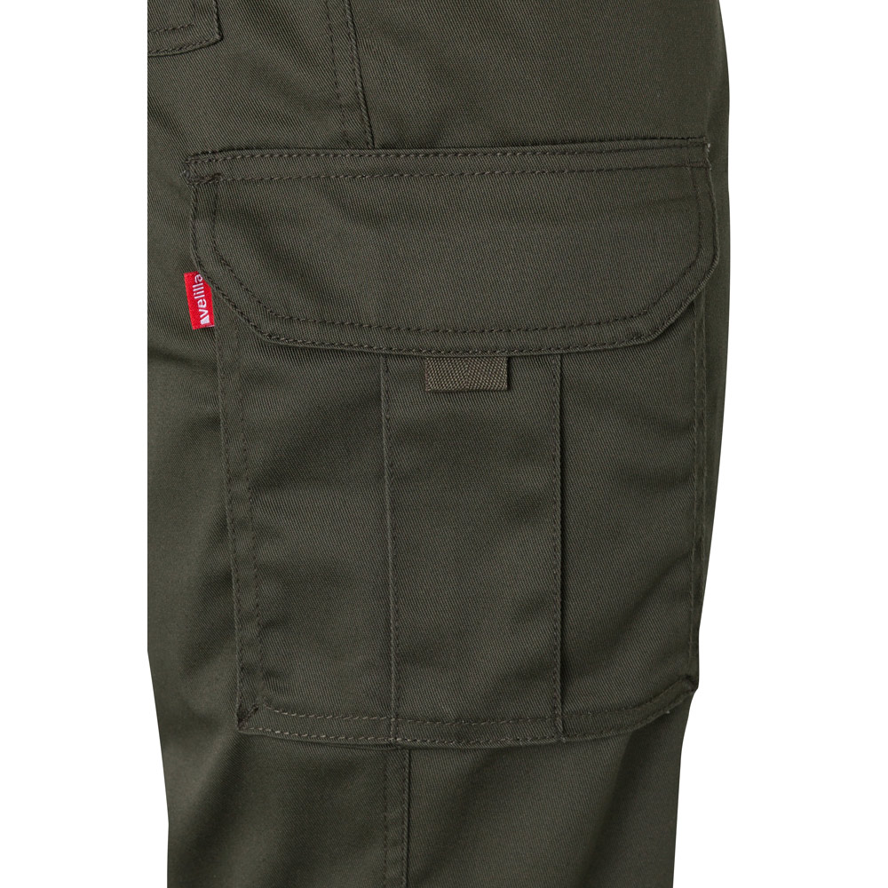 VL PAN. Pantaloni elasticizzati con diverse tasche (290g/m²), in cotone (46%), EME (38%) e poliestere (16%)
