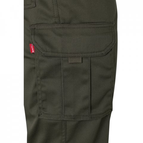 VL PAN. Pantaloni stretch cu buzunare multiple (290 g/m&sup2;), din bumbac (46%), EME (38%) și poliester (16%) - Verde armată