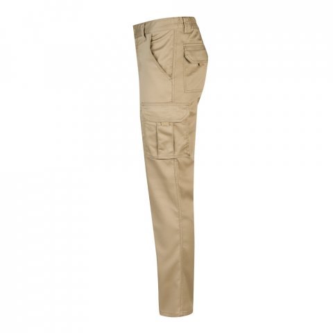 VL PAN. Pantaloni stretch cu buzunare multiple (290 g/m&sup2;), din bumbac (46%), EME (38%) și poliester (16%) - Natural deschis