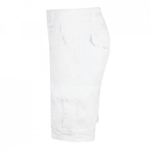VL HEBE. Разтегателни бермуди с много джобове (240 г/м&sup2;), от памук (46%), ЕМЕ (38%) и полиестер (16%) - бял