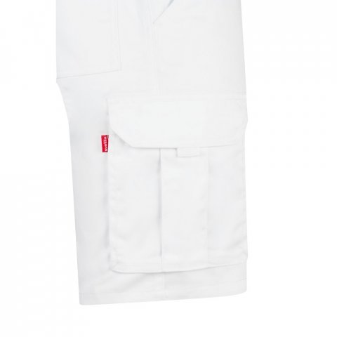 VL HEBE. Разтегателни бермуди с много джобове (240 г/м&sup2;), от памук (46%), ЕМЕ (38%) и полиестер (16%) - бял
