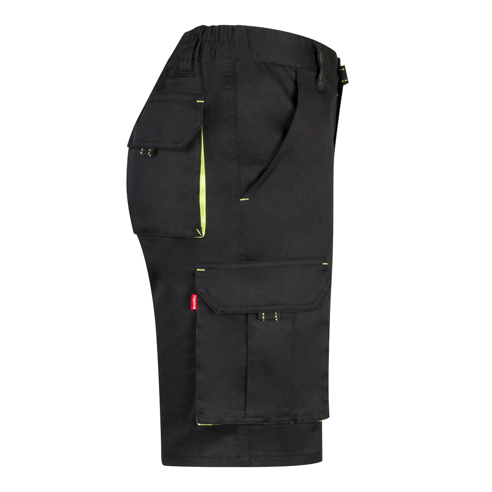 VL HEMERA. Bermuda bicolore elasticizzati con diverse tasche (240g/m²), in cotone (46%), EME (38%) e poliestere (16%)