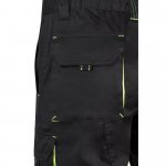 VL HEMERA. Bermudas stretch bicolor multibolsos (240g/m&sup2;), em algod&atilde;o (46%), EME (38%) e poli&eacute;ster (16%) - Preto/Amarelo