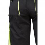 VL HEMERA. Bermudas stretch bicolor multibolsos (240g/m&sup2;), em algod&atilde;o (46%), EME (38%) e poli&eacute;ster (16%) - Preto/Amarelo